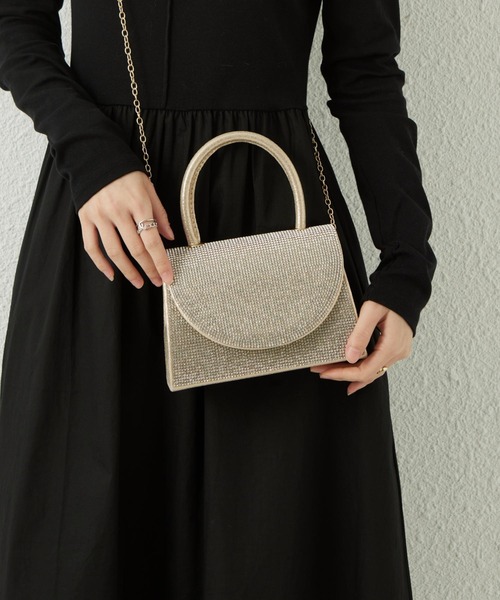 LA VORAGINE(ラ ヴォラジネ)の「結婚式・パーティー 2wayビジュークラッチバック 入学式 卒業式 成人式 セレモニー ハンドバッグ(クラッチバッグ・レディース・シルバー/ゴールド/ブラック・FREE)」の7枚目の写真