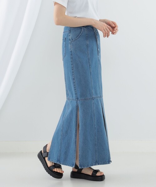 Ray BEAMS（レイビームス）の「Ray BEAMS / デニム スリット スカート（デニムスカート・レディース・ブルー/ブラック・0/1）」の12枚目の写真