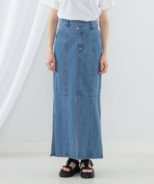 Ray BEAMS（レイビームス）の「Ray BEAMS / デニム スリット スカート（デニムスカート・レディース・ブルー/ブラック・0/1）」の14枚目の写真