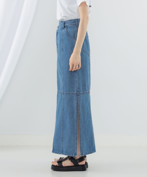 Ray BEAMS（レイビームス）の「Ray BEAMS / デニム スリット スカート（デニムスカート・レディース・ブルー/ブラック・0/1）」の15枚目の写真