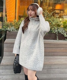 one after another NICE CLAUP | ケーブルニットZIPUPニットワンピース(ワンピース)