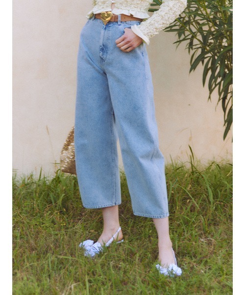 FURFUR（ファーファー）の「カーブワイドデニムパンツ（デニムパンツ・レディース・グレー/ピンク/サックスブルー・0/1）」の5枚目の写真