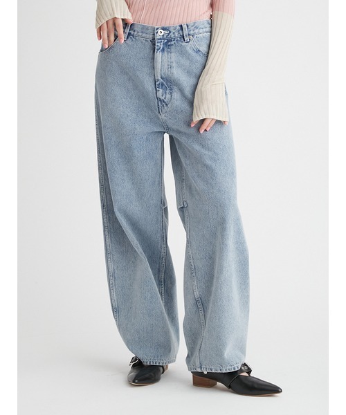 FURFUR（ファーファー）の「カーブワイドデニムパンツ（デニムパンツ・レディース・グレー/ピンク/サックスブルー・0/1）」の7枚目の写真