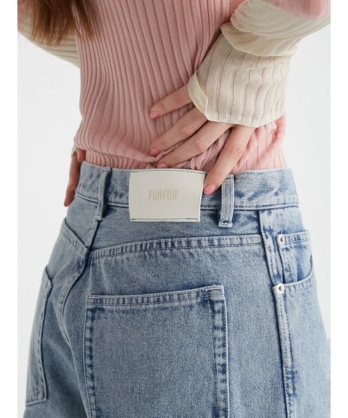 FURFUR（ファーファー）の「カーブワイドデニムパンツ（デニムパンツ・レディース・グレー/ピンク/サックスブルー・0/1）」の13枚目の写真