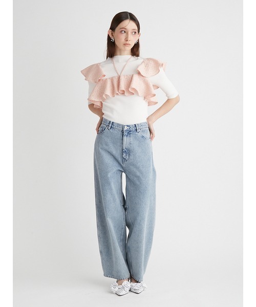 FURFUR（ファーファー）の「カーブワイドデニムパンツ（デニムパンツ・レディース・グレー/ピンク/サックスブルー・0/1）」の21枚目の写真