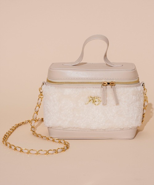 WILLSELECTION（ウィルセレクション）の「もこもこバニティバッグ（ショルダーバッグ・レディース・ブルー/ベージュ/オフホワイト・FREE）」の2枚目の写真