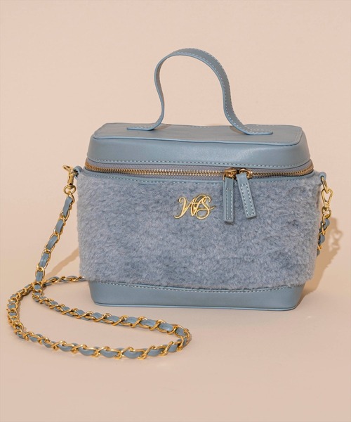 WILLSELECTION（ウィルセレクション）の「もこもこバニティバッグ（ショルダーバッグ・レディース・ブルー/ベージュ/オフホワイト・FREE）」の3枚目の写真