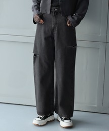 ダメージストレートパンツ
