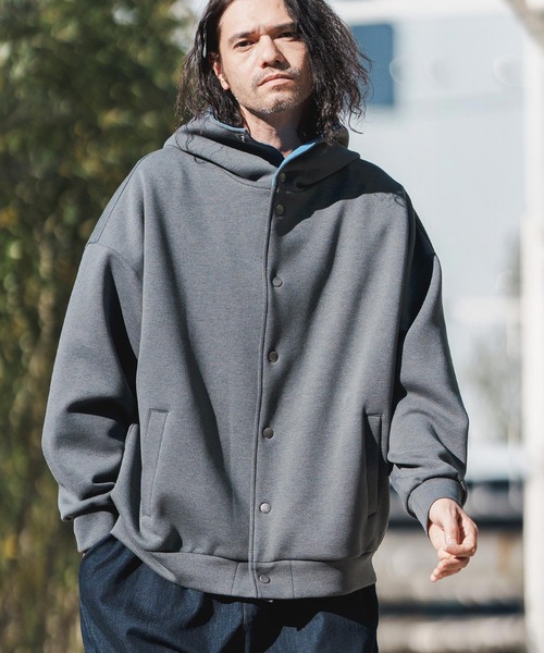 mj9737- Color SchemeCardboard Knit Hood Jacket フードジャケット