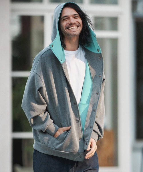 mj9737- Color SchemeCardboard Knit Hood Jacket フードジャケット