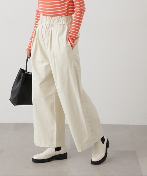 N.(N. Natural Beauty Basic)(エヌエヌナチュラルビューティーベーシック)の「◆リラックスワイドパンツ(スラックス・レディース・クリーム/ライム・MEDIUM)」の5枚目の写真