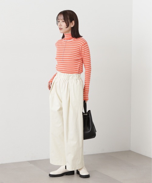 N.(N. Natural Beauty Basic)(エヌエヌナチュラルビューティーベーシック)の「◆リラックスワイドパンツ(スラックス・レディース・クリーム/ライム・MEDIUM)」の6枚目の写真