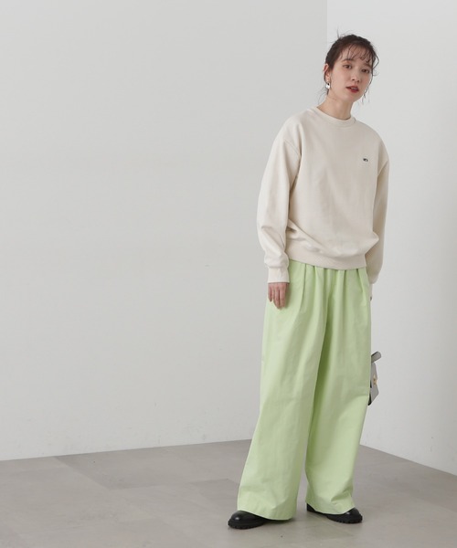 N.(N. Natural Beauty Basic)(エヌエヌナチュラルビューティーベーシック)の「◆リラックスワイドパンツ(スラックス・レディース・クリーム/ライム・MEDIUM)」の14枚目の写真