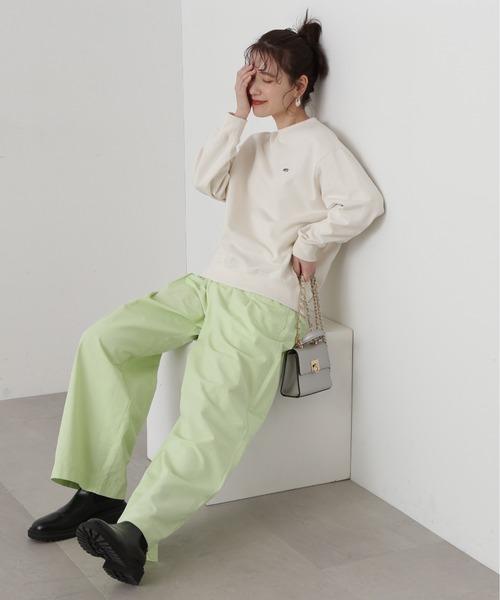 N.(N. Natural Beauty Basic)(エヌエヌナチュラルビューティーベーシック)の「◆リラックスワイドパンツ(スラックス・レディース・クリーム/ライム・MEDIUM)」の16枚目の写真