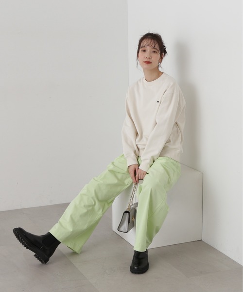 N.(N. Natural Beauty Basic)(エヌエヌナチュラルビューティーベーシック)の「◆リラックスワイドパンツ(スラックス・レディース・クリーム/ライム・MEDIUM)」の17枚目の写真