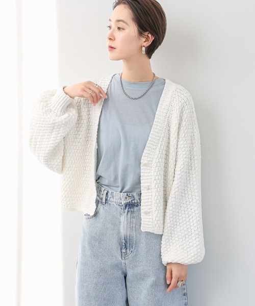 LEPSIM（レプシィム）の「3ゲージポコポコVネックカーディガン　994329（カーディガン/ボレロ・レディース・オフホワイト/チャコールグレー/ブルー・FREE）」の18枚目の写真