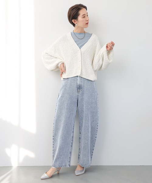 LEPSIM（レプシィム）の「3ゲージポコポコVネックカーディガン　994329（カーディガン/ボレロ・レディース・オフホワイト/チャコールグレー/ブルー・FREE）」の21枚目の写真