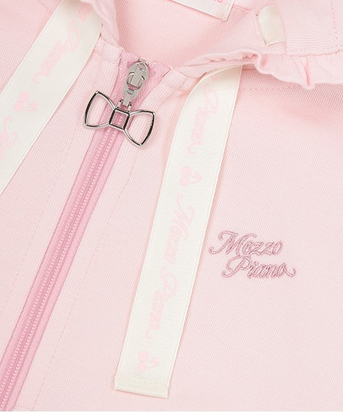 mezzo piano(メゾピアノ)の「うさ耳ジップパーカ(パーカー・キッズ・トップグレー/ピンク・110cm/120cm/130cm/140cm)」の6枚目の写真