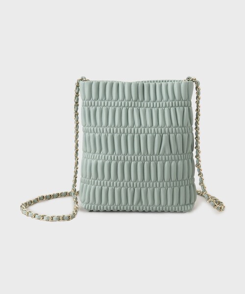 OPAQUE.CLIP（オペークドットクリップ）の「◆シャーリングデザインミニショルダーバッグ（ショルダーバッグ・レディース・ライトグレー/グリーン/ブラック/ベビーピンク・00）」の3枚目の写真