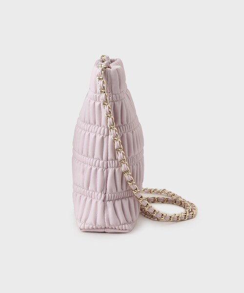 OPAQUE.CLIP（オペークドットクリップ）の「◆シャーリングデザインミニショルダーバッグ（ショルダーバッグ・レディース・ライトグレー/グリーン/ブラック/ベビーピンク・00）」の7枚目の写真