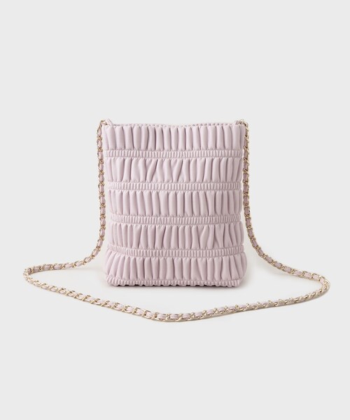 OPAQUE.CLIP（オペークドットクリップ）の「◆シャーリングデザインミニショルダーバッグ（ショルダーバッグ・レディース・ライトグレー/グリーン/ブラック/ベビーピンク・00）」の9枚目の写真