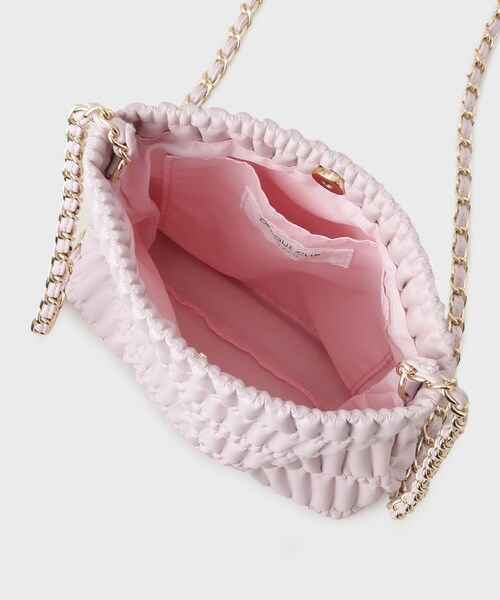 OPAQUE.CLIP（オペークドットクリップ）の「◆シャーリングデザインミニショルダーバッグ（ショルダーバッグ・レディース・ライトグレー/グリーン/ブラック/ベビーピンク・00）」の8枚目の写真