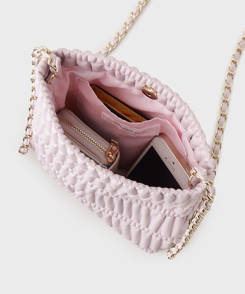 OPAQUE.CLIP（オペークドットクリップ）の「◆シャーリングデザインミニショルダーバッグ（ショルダーバッグ・レディース・ライトグレー/グリーン/ブラック/ベビーピンク・00）」の14枚目の写真