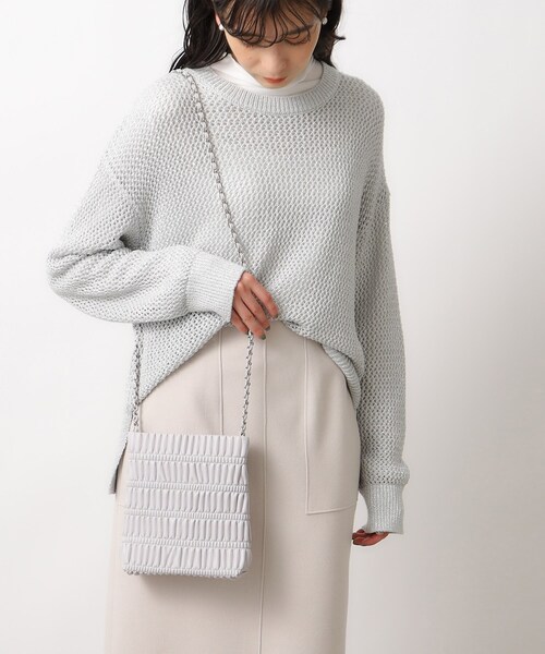 OPAQUE.CLIP（オペークドットクリップ）の「◆シャーリングデザインミニショルダーバッグ（ショルダーバッグ・レディース・ライトグレー/グリーン/ブラック/ベビーピンク・00）」の17枚目の写真