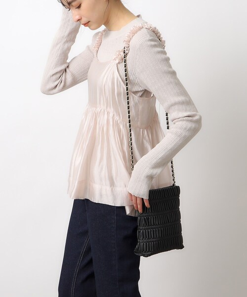 OPAQUE.CLIP（オペークドットクリップ）の「◆シャーリングデザインミニショルダーバッグ（ショルダーバッグ・レディース・ライトグレー/グリーン/ブラック/ベビーピンク・00）」の19枚目の写真