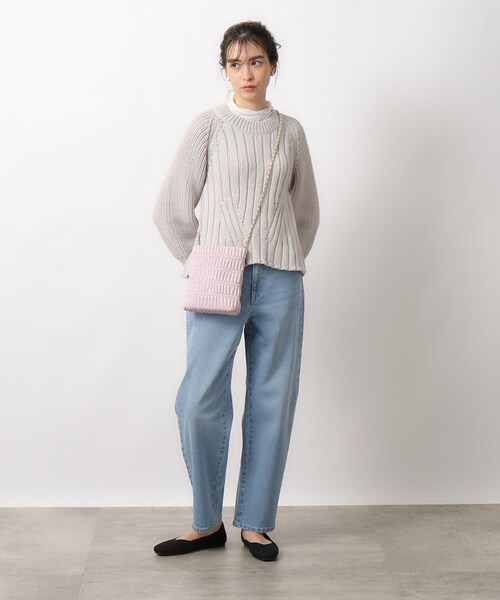 OPAQUE.CLIP（オペークドットクリップ）の「◆シャーリングデザインミニショルダーバッグ（ショルダーバッグ・レディース・ライトグレー/グリーン/ブラック/ベビーピンク・00）」の21枚目の写真