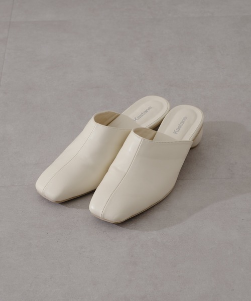 Kastane(カスタネ)の「ラウンドヒールクロッグパンプス(パンプス・レディース・ブラック/アイボリー・38/36/37)」の6枚目の写真