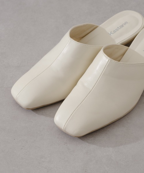 Kastane(カスタネ)の「ラウンドヒールクロッグパンプス(パンプス・レディース・ブラック/アイボリー・38/36/37)」の7枚目の写真