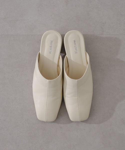 Kastane(カスタネ)の「ラウンドヒールクロッグパンプス(パンプス・レディース・ブラック/アイボリー・38/36/37)」の9枚目の写真