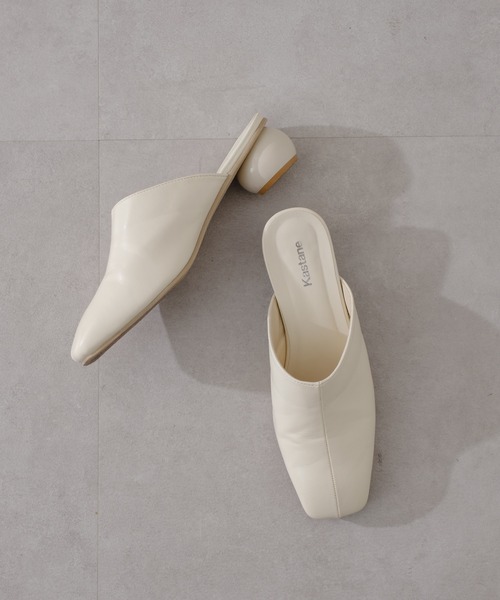 Kastane(カスタネ)の「ラウンドヒールクロッグパンプス(パンプス・レディース・ブラック/アイボリー・38/36/37)」の11枚目の写真