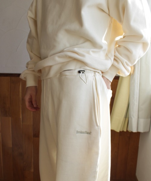 BROKEN BASE（ブロークンベース）の「紐付きワンポイント刺繍スウェットパンツ（スウェットパンツ・メンズ・ネイビー/杢グレー/クリーム・MEDIUM/LARGE）」の7枚目の写真