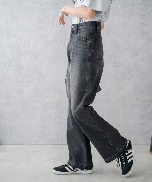 WEGO(ウィゴー)の「WEGO/セミフレアデニムパンツ(デニムパンツ・レディース・ライトインディゴブルー/ブラック系1・SMALL/MEDIUM)」の10枚目の写真