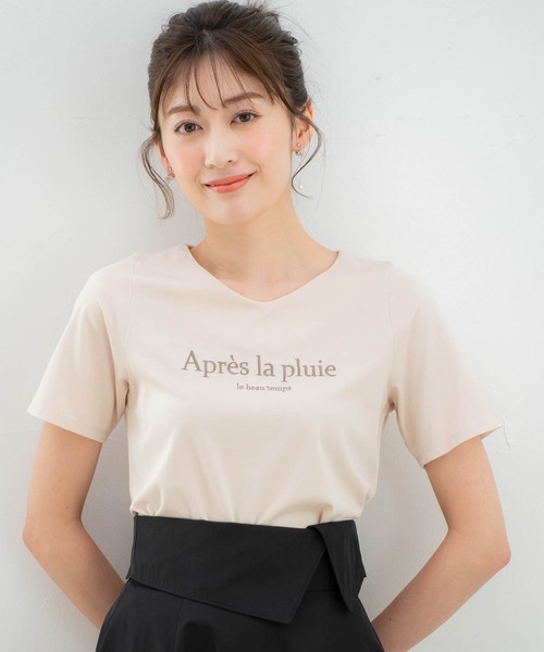 NOELA(ノエラ)の「ロゴTシャツ(Tシャツ/カットソー・レディース・ベージュ/ネイビー/オフホワイト・フリー)」の3枚目の写真