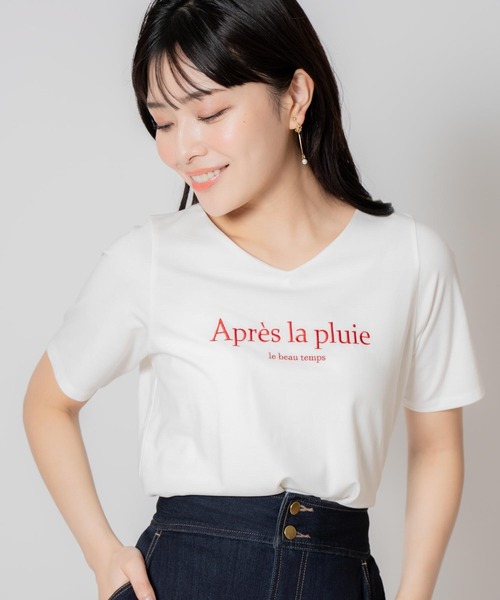NOELA(ノエラ)の「ロゴTシャツ(Tシャツ/カットソー・レディース・ベージュ/ネイビー/オフホワイト・フリー)」の2枚目の写真