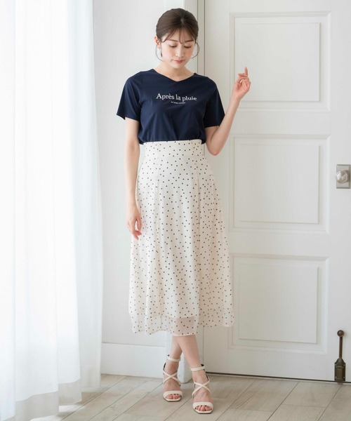 NOELA(ノエラ)の「ロゴTシャツ(Tシャツ/カットソー・レディース・ベージュ/ネイビー/オフホワイト・フリー)」の14枚目の写真