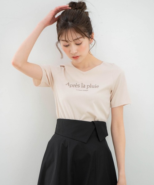 NOELA(ノエラ)の「ロゴTシャツ(Tシャツ/カットソー・レディース・ベージュ/ネイビー/オフホワイト・フリー)」の16枚目の写真