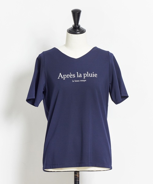 NOELA(ノエラ)の「ロゴTシャツ(Tシャツ/カットソー・レディース・ベージュ/ネイビー/オフホワイト・フリー)」の4枚目の写真