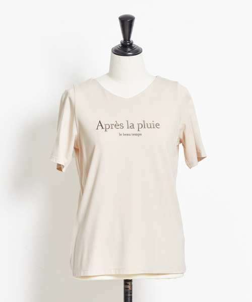 NOELA(ノエラ)の「ロゴTシャツ(Tシャツ/カットソー・レディース・ベージュ/ネイビー/オフホワイト・フリー)」の5枚目の写真