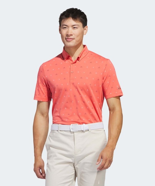 adidas Golf(アディダスゴルフ)の「GO-TO モノグラムシャツ【adidas Golf/アディダスゴルフ】(ポロシャツ・メンズ・レッド系その他/ライトグレー/クリーム/ダークグリーン・XX-LARGE/X-LARGE/SMALL/MEDIUM/LARGE)」の4枚目の写真
