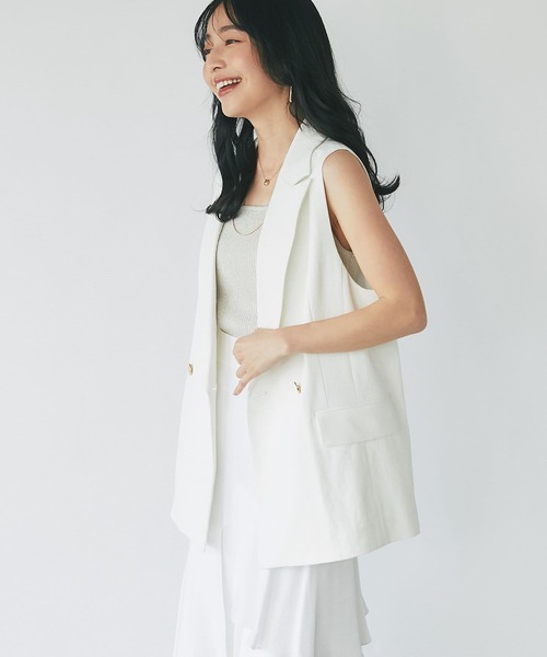 La boutique BonBon（ラブティックボンボン）の「ドライオックススリーブレスジャケット（ベスト・レディース・ブラック/ホワイト・FREE）」の4枚目の写真