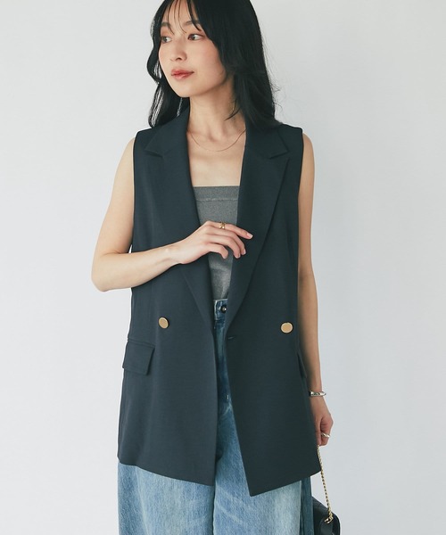 1590y美品 ラブティックボンボン ドライダブルジャケット 金ボタン リネン La boutique BonBon（ラブティックボンボン）の「ドライオックス