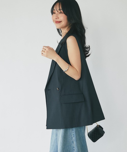 La boutique BonBon スラブスリーブレスジャケット　新品 ラブティックボンボン La boutique BonBon T/Cスラブスリーブ