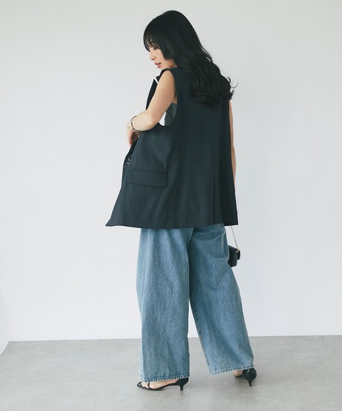 La boutique BonBon（ラブティックボンボン）の「ドライオックススリーブレスジャケット（ベスト・レディース・ブラック/ホワイト・FREE）」の16枚目の写真