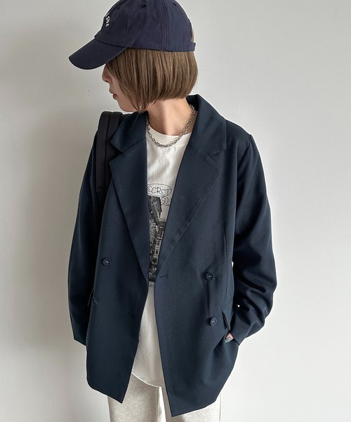 apres jour mignon（アプレジュールミニョン）の「アソートダブルジャケット【ZOZOTOWN限定アイテム】（テーラードジャケット・レディース・ネイビー/ブラック系その他/グレー・フリー/X-LARGE）」の13枚目の写真