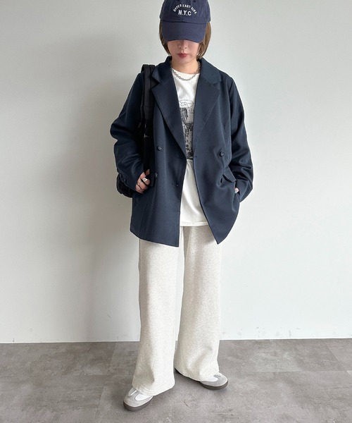 apres jour mignon（アプレジュールミニョン）の「アソートダブルジャケット【ZOZOTOWN限定アイテム】（テーラードジャケット・レディース・ネイビー/ブラック系その他/グレー・フリー/X-LARGE）」の15枚目の写真