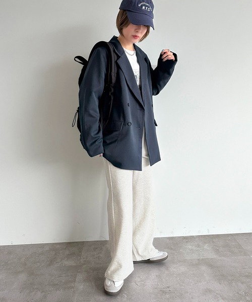 apres jour mignon（アプレジュールミニョン）の「アソートダブルジャケット【ZOZOTOWN限定アイテム】（テーラードジャケット・レディース・ネイビー/ブラック系その他/グレー・フリー/X-LARGE）」の16枚目の写真